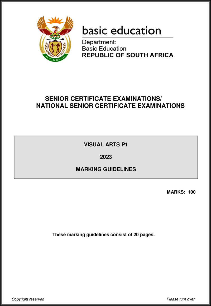 Visual Arts P1 May June 2023 Mg Eng Gr12