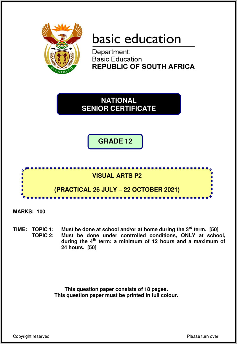 Visual Arts P2 Nov 2021 Eng Gr12