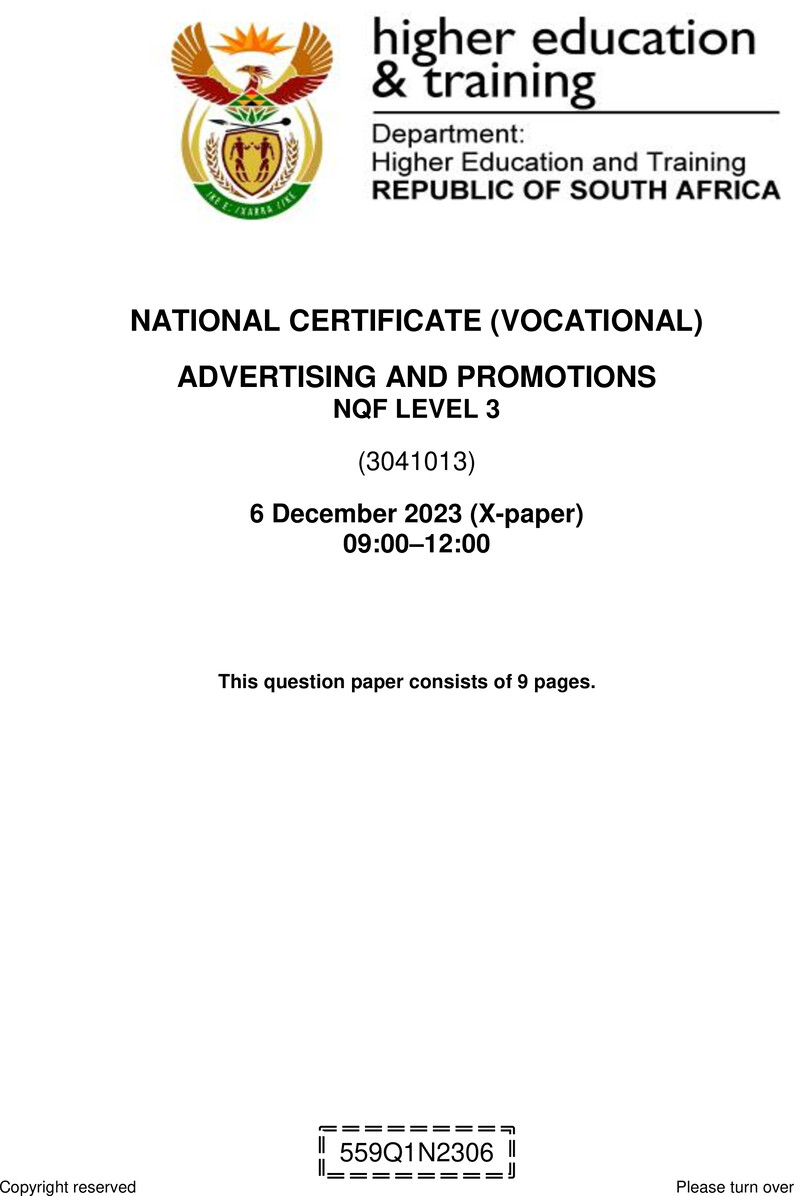 Nc30 Advertising And Promotions L3 Nov QP 2023 Signed Off