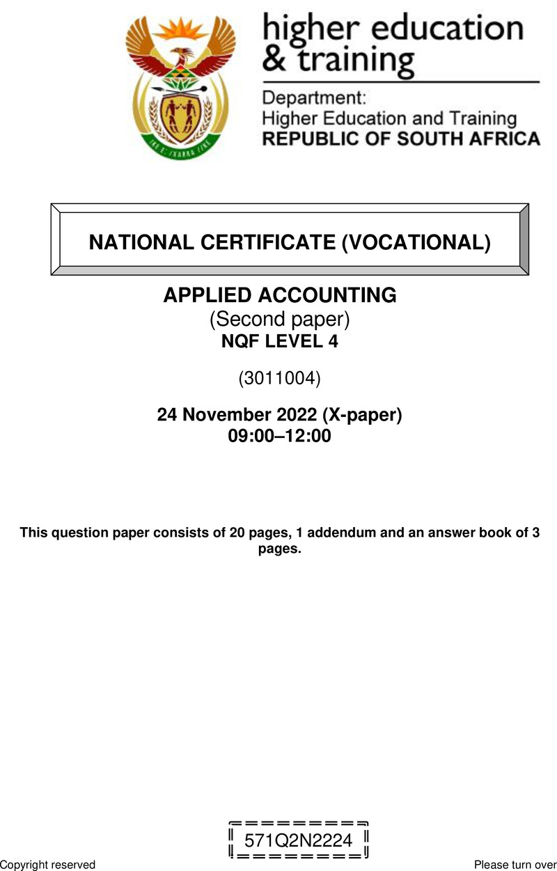 Applied Accounting L4 P2 QP Nov 2022 preview