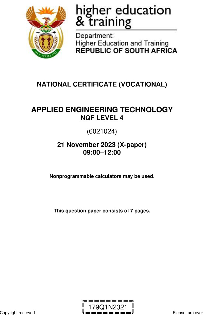 Applied Engineering Technology L4 QP Nov 2023 preview