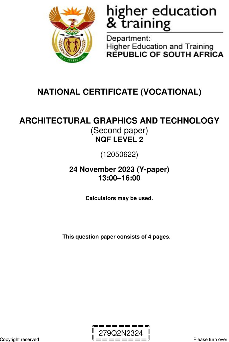 Nc240 Architectural Graphics And Technology L2 P2 Nov QP 2023 Ed Bedeker