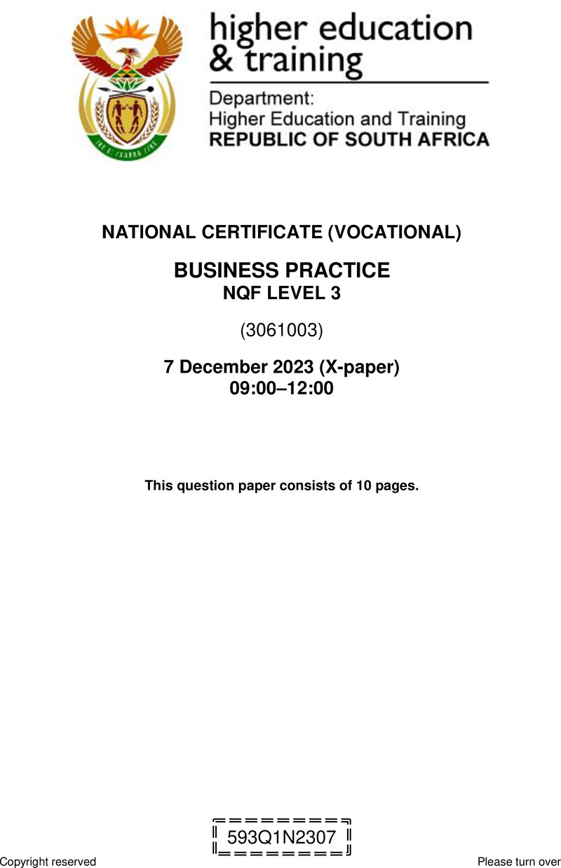 Nc360 Business Practice L3 QP Nov 2023