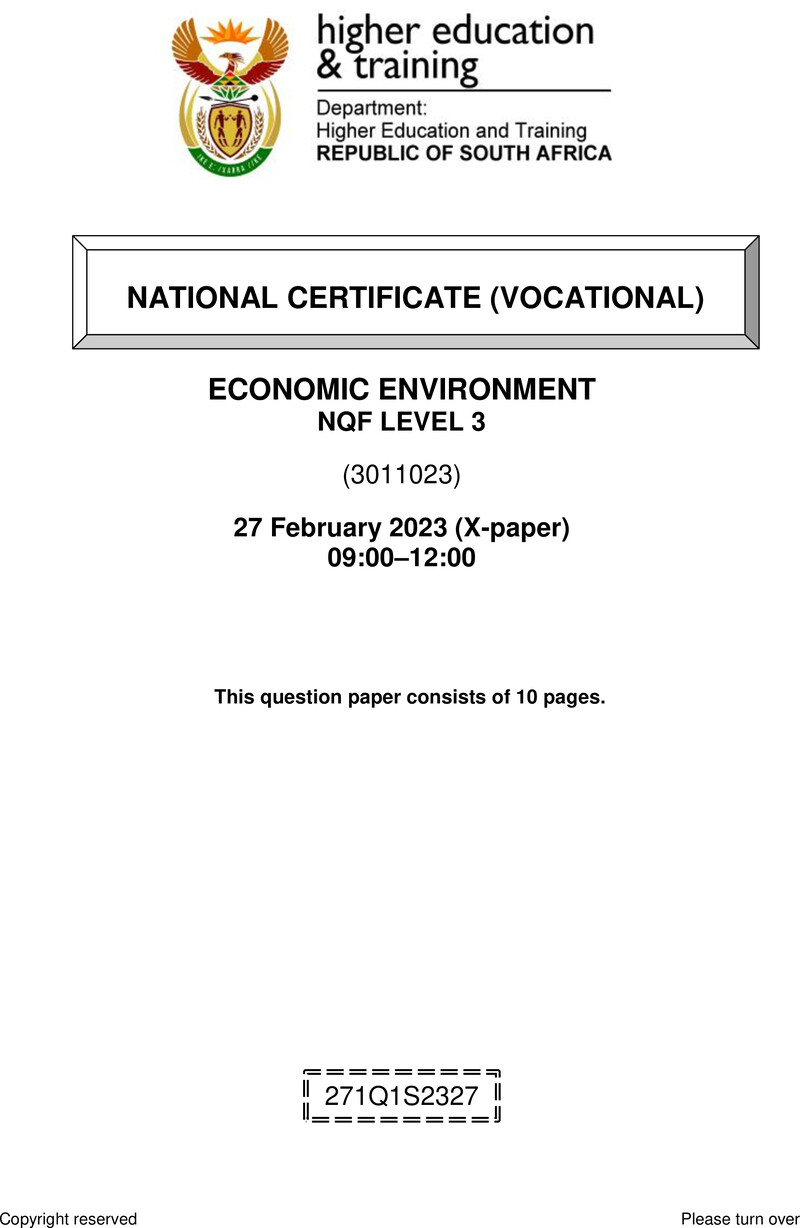 Nc860 Economic Environment L3 Supp QP Feb 2023 Edited