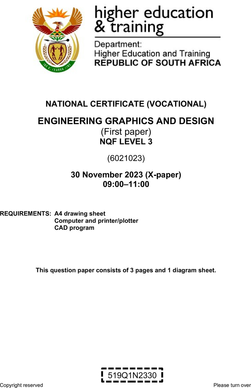 Engineering Graphics And Design L3 P1 QP Nov 2023 preview