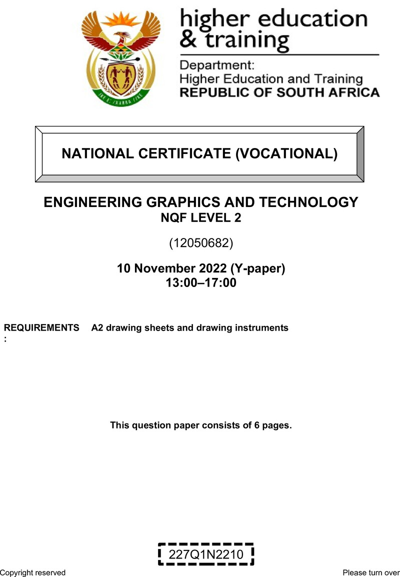 Nc1095 Engineering Graphics And Technology L2 QP Nov 2022 Ed Bedeker