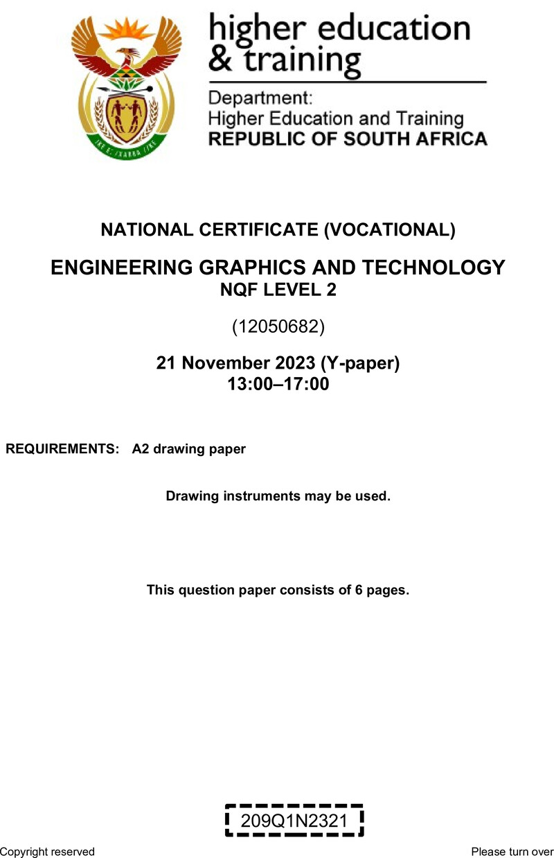 Nc1100 Engineering Graphics And Technology L2 QP Nov 2023 Watson