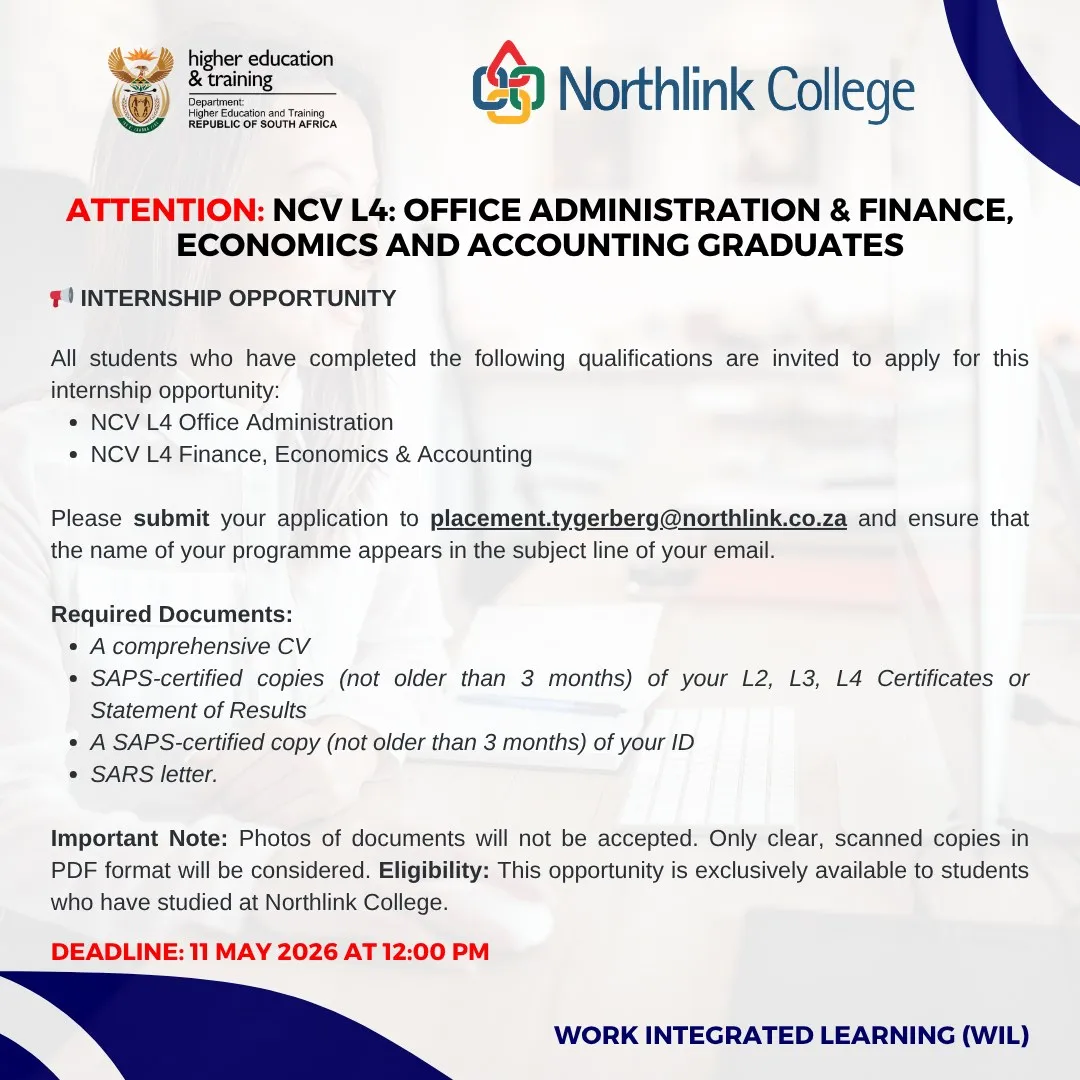 Northlink College WIL Internship Opportunity (Deadline Approaching)